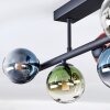 Chehalis ceiling light, globe light blue, green, clear, coppery, 5-light sources