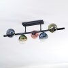 Chehalis ceiling light, globe light blue, green, clear, coppery, 5-light sources
