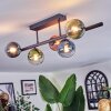 Chehalis ceiling light, globe light blue, green, clear, coppery, 5-light sources