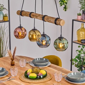 Ripoll hanging light, globe light, pendant light Ecru, black, 4-light sources