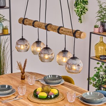 Ripoll hanging light, globe light, pendant light Ecru, black, 5-light sources