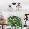Koyoto ceiling light, globe light chrome, clear, Smoke-coloured, 2-light sources