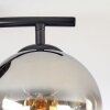 Koyoto ceiling light, globe light chrome, clear, Smoke-coloured, 2-light sources