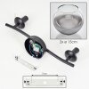 Koyoto ceiling light, globe light chrome, clear, Smoke-coloured, 2-light sources