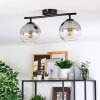 Koyoto ceiling light, globe light clear, Smoke-coloured, 2-light sources