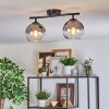Koyoto ceiling light, globe light clear, Smoke-coloured, 2-light sources
