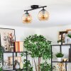 Koyoto ceiling light, globe light Amber, 2-light sources