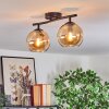 Koyoto ceiling light, globe light Amber, 2-light sources