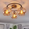 Koyoto ceiling light, globe light 37 cm Amber, 3-light sources