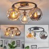 Ripoll ceiling light, globe light Amber, clear, Smoke-coloured, 3-light sources