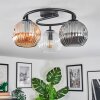 Ripoll ceiling light, globe light Amber, clear, Smoke-coloured, 3-light sources