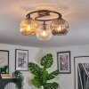 Ripoll ceiling light, globe light Amber, clear, Smoke-coloured, 3-light sources
