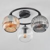 Ripoll ceiling light, globe light Amber, clear, Smoke-coloured, 3-light sources