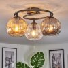 Ripoll ceiling light, globe light Amber, clear, Smoke-coloured, 3-light sources