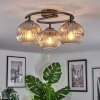 Ripoll ceiling light, globe light clear, Smoke-coloured, 3-light sources