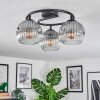 Ripoll ceiling light, globe light clear, Smoke-coloured, 3-light sources