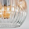 Ripoll ceiling light, globe light Amber, clear, 3-light sources