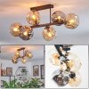 Ripoll ceiling light, globe light Amber, Smoke-coloured, 6-light sources