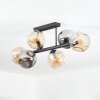 Ripoll ceiling light, globe light Amber, Smoke-coloured, 6-light sources