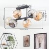Ripoll ceiling light, globe light Amber, Smoke-coloured, 6-light sources