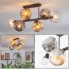 Ripoll ceiling light, globe light Amber, clear, Smoke-coloured, 6-light sources
