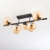 Gastor ceiling light, globe light Amber, 5-light sources