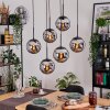 Gastor hanging light, globe light, pendant light black, 6-light sources