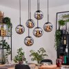 Gastor hanging light, globe light, pendant light black, 6-light sources