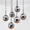 Gastor hanging light, globe light, pendant light black, 6-light sources