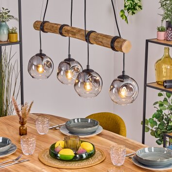 Ripoll hanging light, globe light, pendant light Ecru, black, 4-light sources