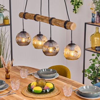 Ripoll hanging light, globe light, pendant light Ecru, black, 4-light sources