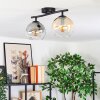 Koyoto ceiling light, globe light Amber, clear, Smoke-coloured, 2-light sources