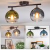 Koyoto ceiling light, globe light blue, green, clear, 2-light sources