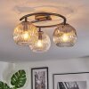 Ripoll ceiling light, globe light Amber, clear, Smoke-coloured, 3-light sources