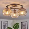 Ripoll ceiling light, globe light Amber, clear, Smoke-coloured, 3-light sources