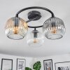 Ripoll ceiling light, globe light Amber, clear, Smoke-coloured, 3-light sources