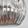 Ripoll ceiling light, globe light chrome, Smoke-coloured, 3-light sources