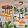 Ripoll ceiling light, globe light Amber, 5-light sources
