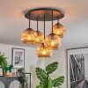 Ripoll ceiling light, globe light Amber, 5-light sources