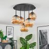 Ripoll ceiling light, globe light Amber, 5-light sources