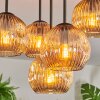 Ripoll ceiling light, globe light Amber, 5-light sources