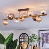 Chehalis ceiling light, globe light gold, black, 10-light sources