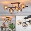 Gastor ceiling light, globe light Amber, clear, Smoke-coloured, 5-light sources
