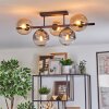 Gastor ceiling light, globe light Amber, clear, Smoke-coloured, 5-light sources