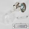 Saire wall light, wall spotlight chrome, matt nickel, 1-light source
