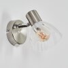 Saire wall light, wall spotlight chrome, matt nickel, 1-light source