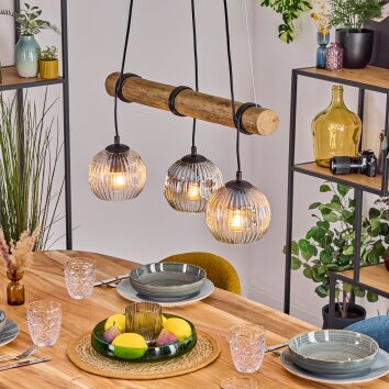 Ripoll hanging light, globe light, pendant light Ecru, black, 3-light sources