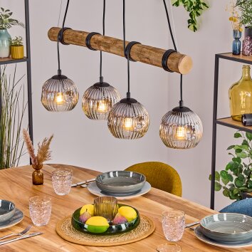 Ripoll hanging light, globe light, pendant light Ecru, black, 4-light sources