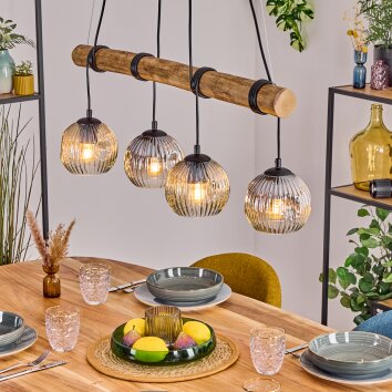 Ripoll hanging light, globe light, pendant light Ecru, black, 4-light sources