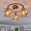 Ripoll ceiling light, globe light Amber, 3-light sources